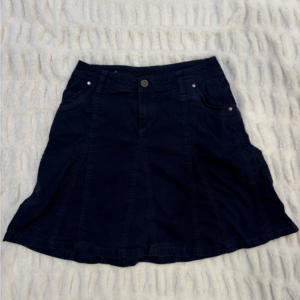 Kühl Women's 6 Vintage Patina Dye Paneled Mini Skirt, Hiking Outdoor‎ Sport Blue